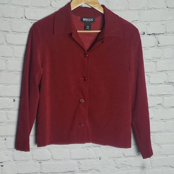 Vintage Briggs Red Button Up Top - Picture 1 of 9